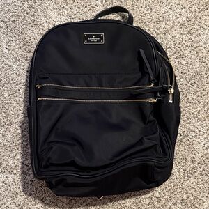 Kate Spade Black Backpack with Gold Accents